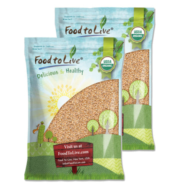 Food to Live Organic Italian Steel Cut Farro, 20 Pounds - Non-GMO, Cracked Pearled Wheat Grain, Non-Irradiated, Vegan, Bulk. Eas