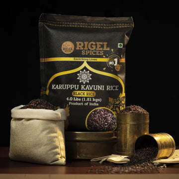Rigel Spices | Karuppu Kavuni Black Rice (1.81 Kg) 4 Lbs | Kings Rice | Gluten Free | Ancient Black Rice