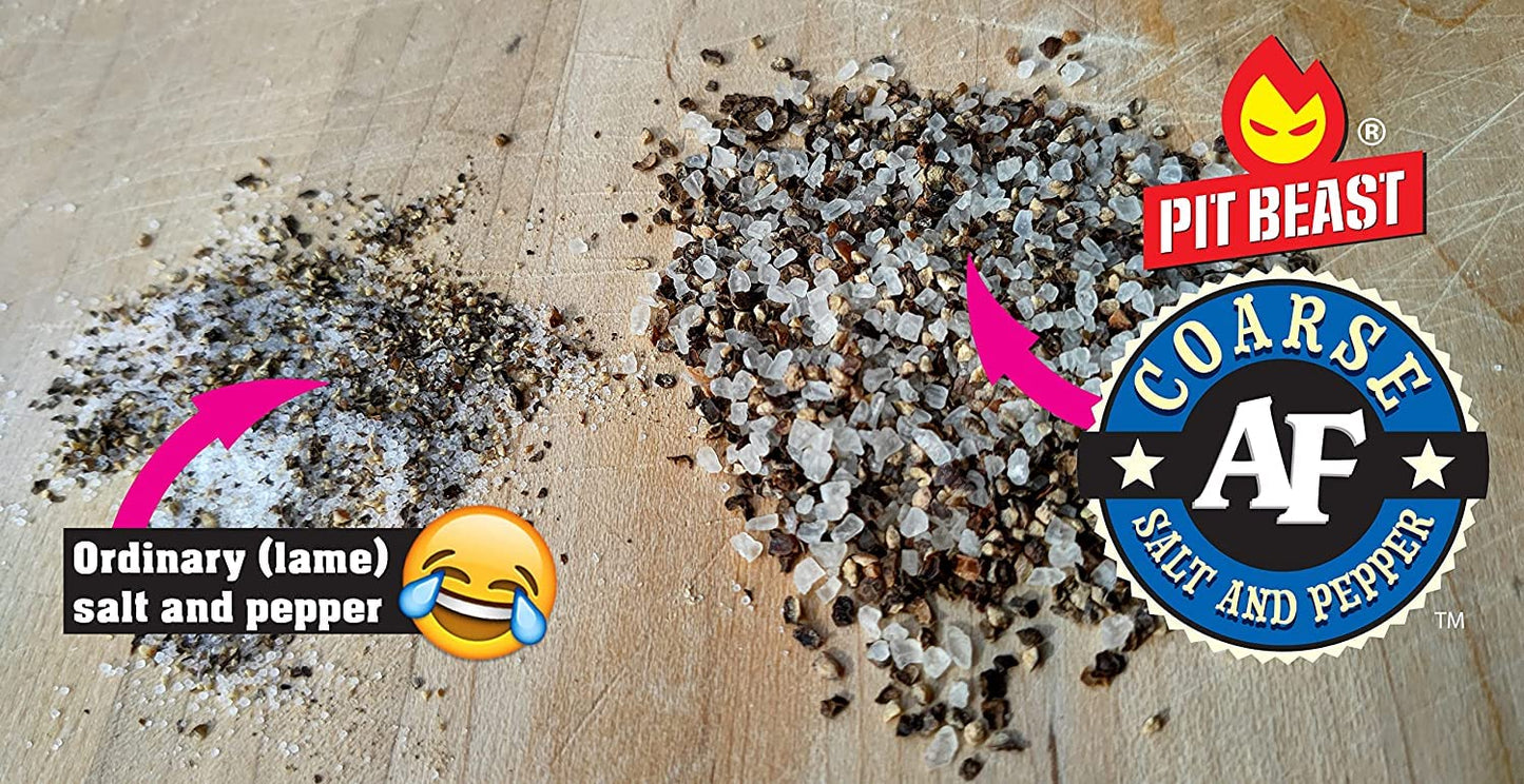 Pit Beast Coarse AF Salt and Pepper Spice Blend Dalmatian BBQ Rub | THE COARSEST SALT AND PEPPER | Steaks, Brisket, Chicken, Bur