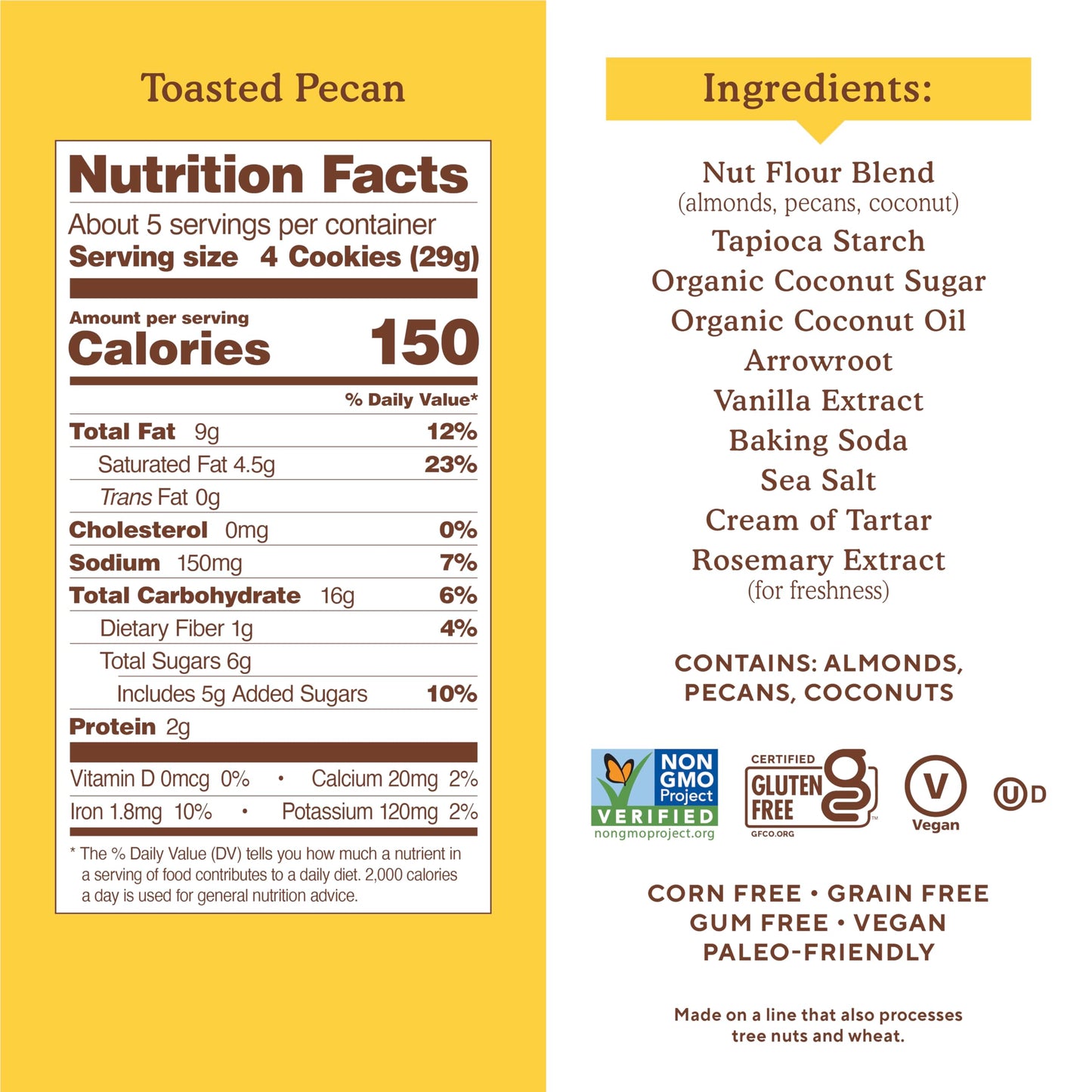 Simple Mills Almond Flour Crunchy Cookies, Toasted Pecan - Gluten Free, Vegan, Healthy Snacks, Made With Organic Coconut Oil, 5.5 Ounce (Pack Of 6)