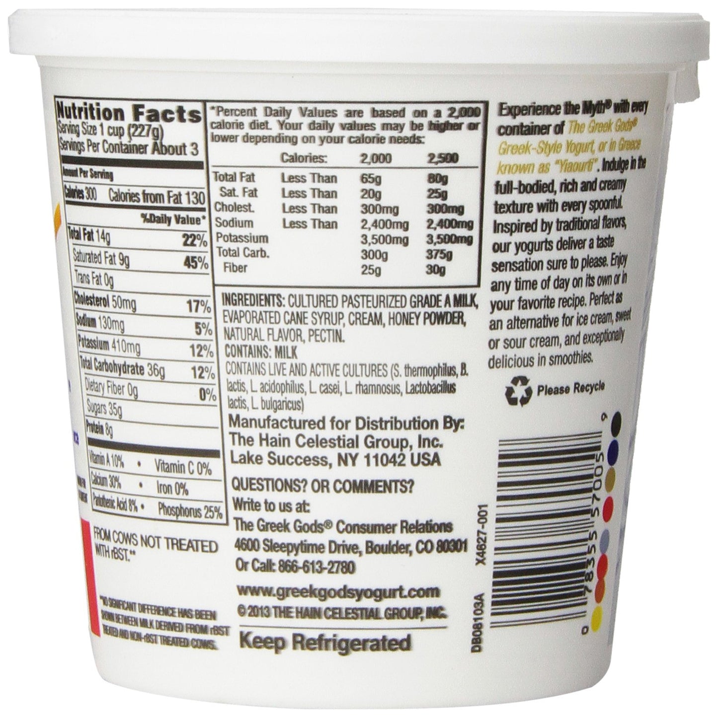 Grk Gods Honey Straw Yog (6X24.00)