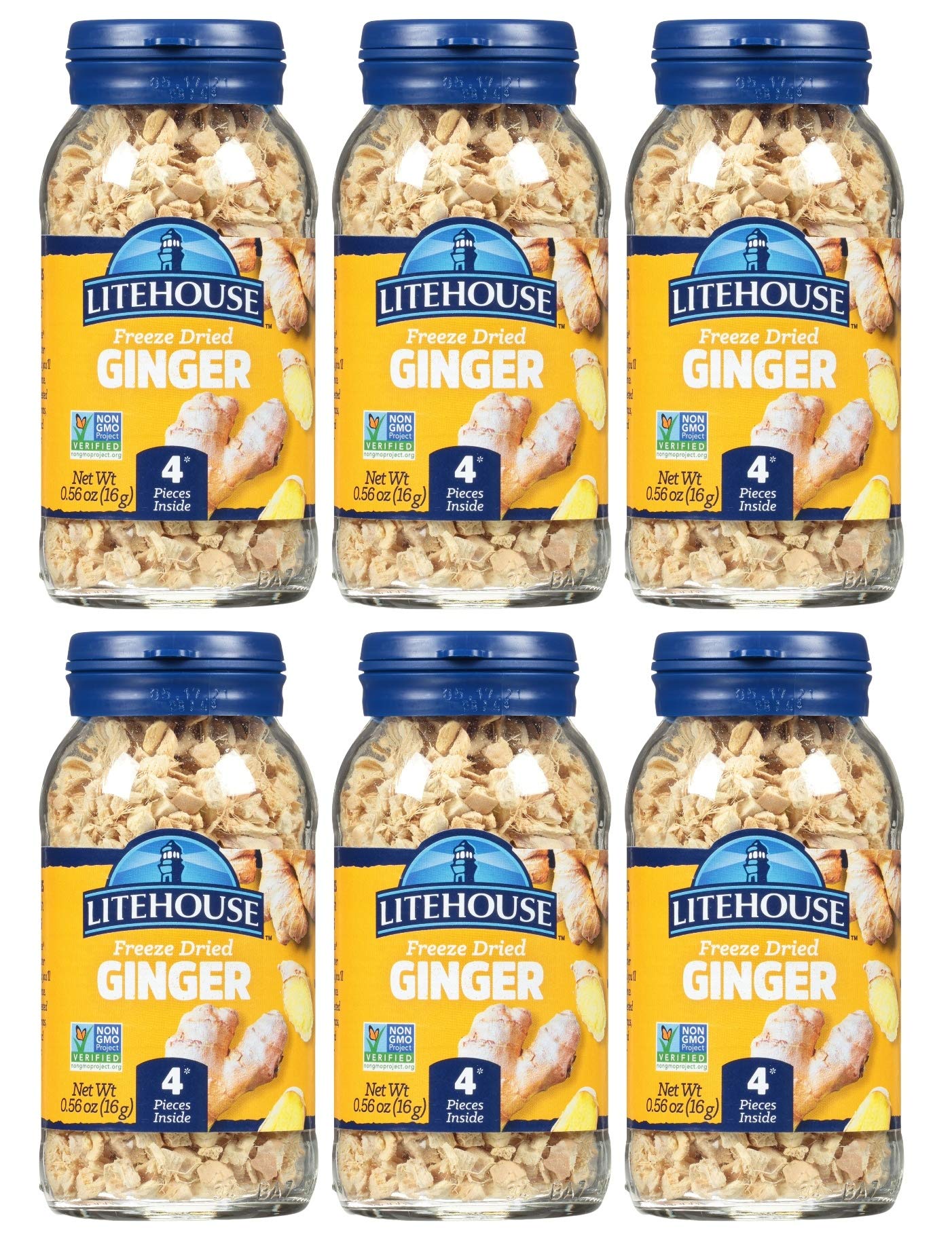 Litehouse Freeze Dried Ginger - Substitute for Fresh Ginger, Frozen Ginger, Equal to 4 Ginger Bunches, Organic Dried Ginger Root