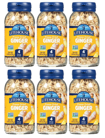 Litehouse Freeze Dried Ginger - Substitute for Fresh Ginger, Frozen Ginger, Equal to 4 Ginger Bunches, Organic Dried Ginger Root