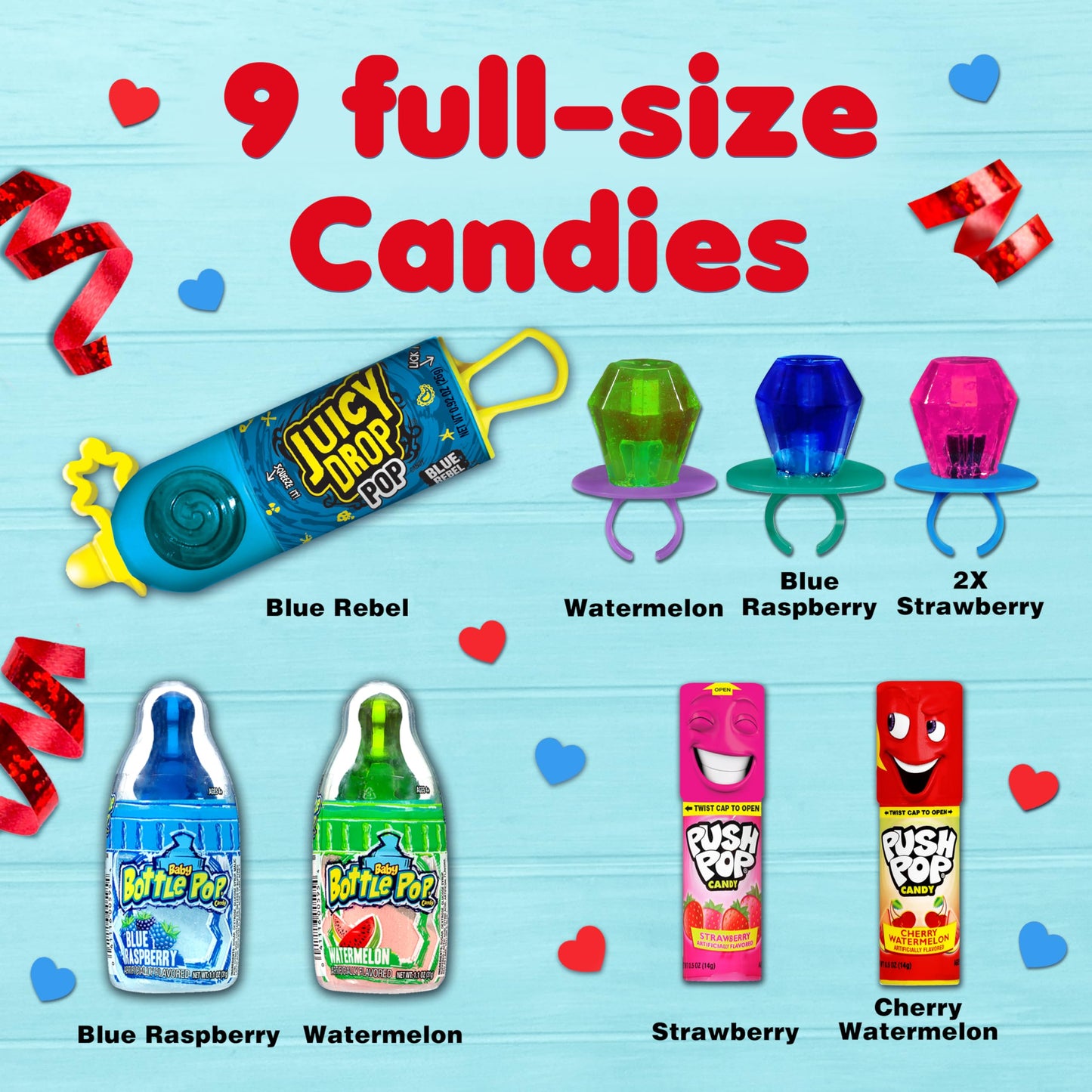 Bazooka Brands 7 Day Christmas Candy Countdown Calendar, Advent Calendar with Full-Size Hard Candy Lollipops, Ring Pop, Push Pop