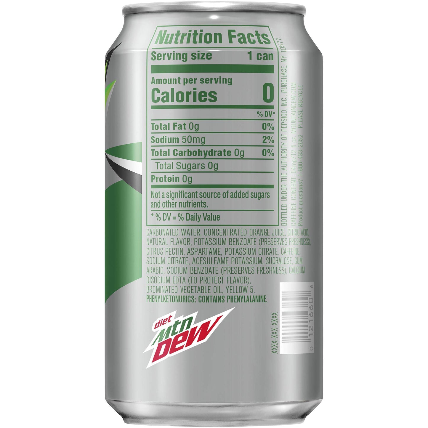 Diet Mountain Dew Soda, 12oz Cans (24 Pack)