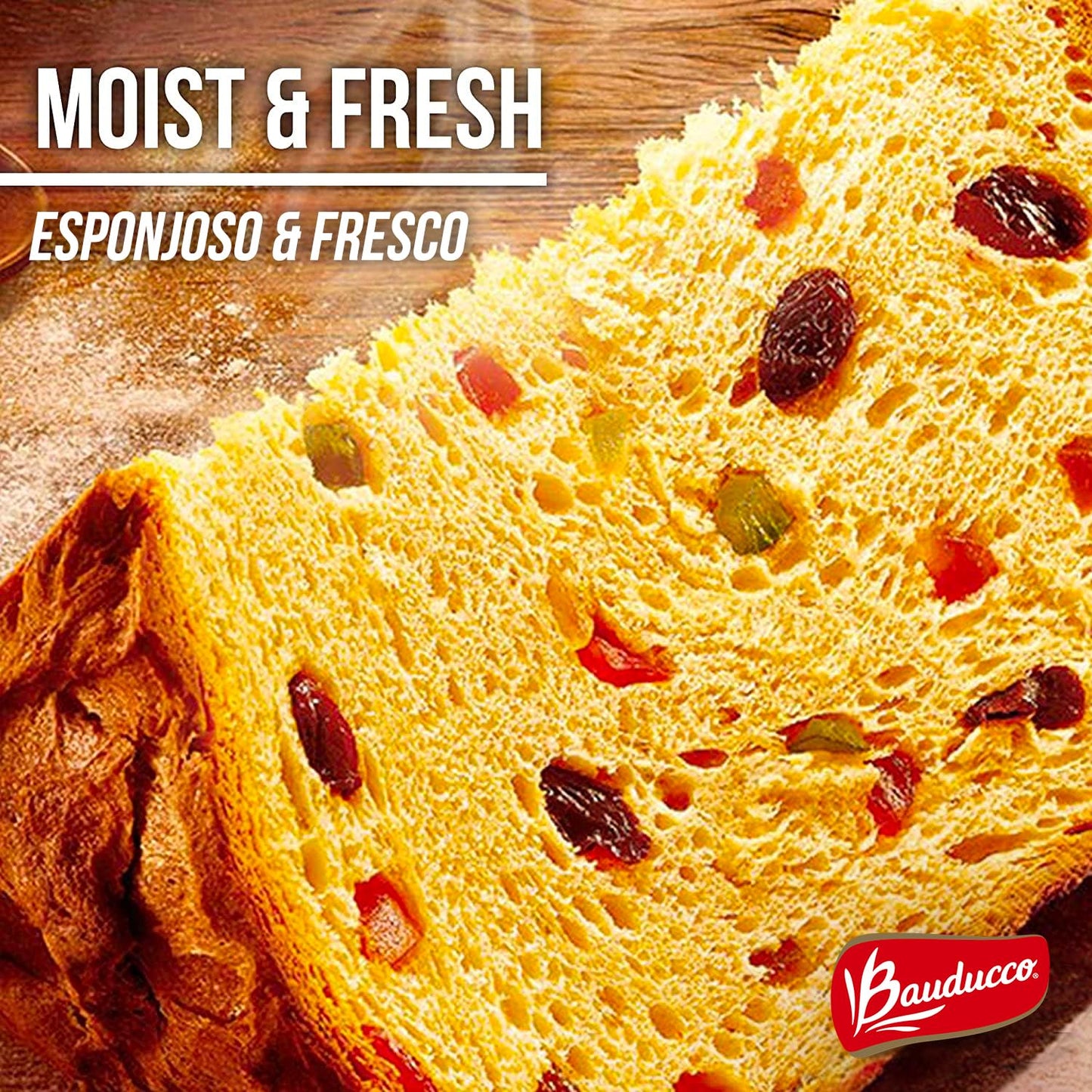 Bauducco Panettone Classic Holiday Cake - Moist & Fresh with Candied Fruit & Raisins - 26.2oz