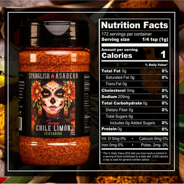 Spanglish Asadero Tangy Chile Limon Spice, 5oz Mexican Seasoning for Steak, Chicken, Pork, Lamb, & Elote, Low Sodium BBQ Rub