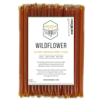 Wildflower Honey Sticks For Tea, Travel & Snacks - Premium Grade Pure Honey Packets Are Farm Fresh From Us Beekeepers - Each Hon