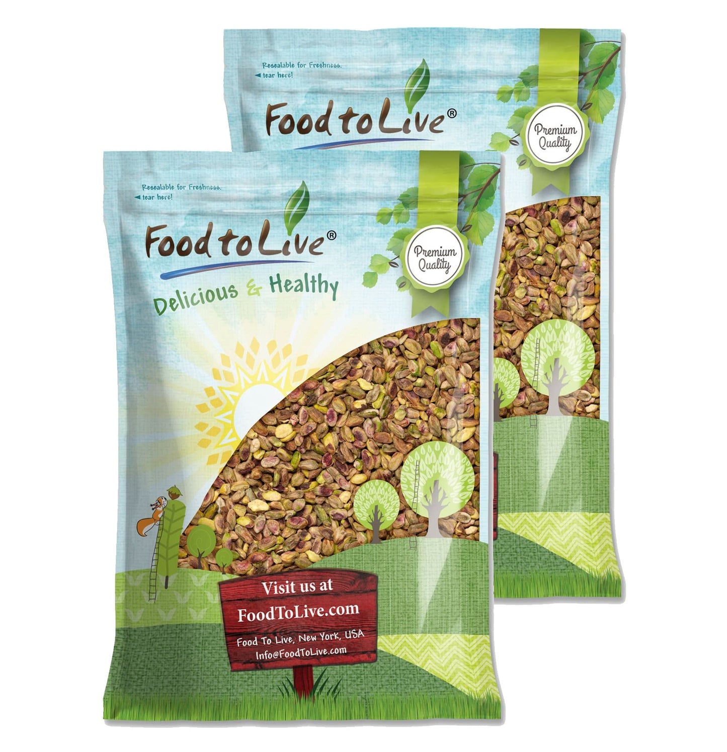 Food to Live Dry Roasted Pistachio Kernels, Unsalted, 16 LB, No Shell, Kosher, High in Protein