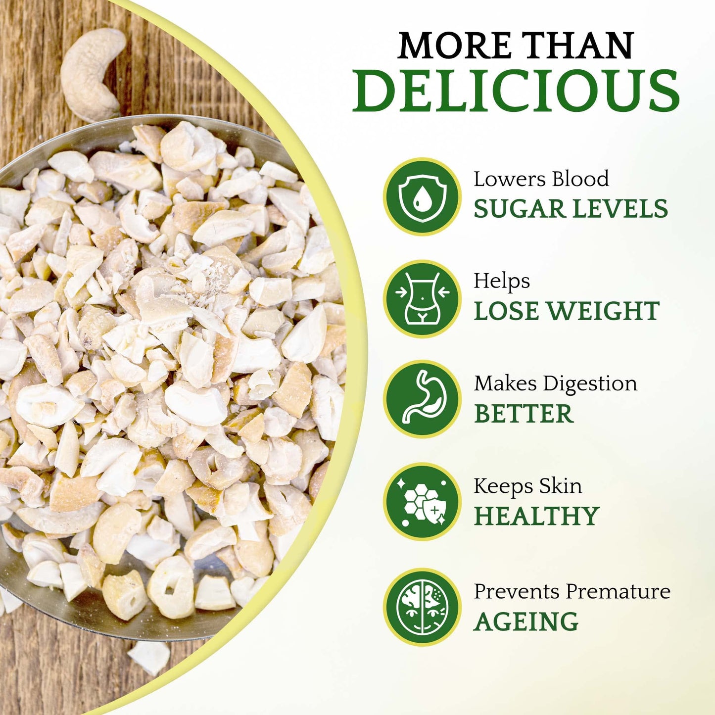 Sunbest Natural - Raw Cashew Pieces, Unroasted & Unsalted Cashews For Cooking, Baking, & Toppings, On-The-Go Vegan Snack, Non-Gmo Cashew Nuts Bulk In Resealable Bag, 5 Lbs