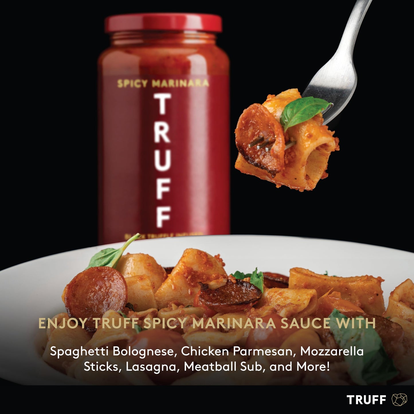 TRUFF Pasta Sauce, Black Truffle Spicy Marinara | Tomato Sauce for Pasta, Pizza, and More | Non-GMO, Vegan, Pack of 2 (Spicy Mar