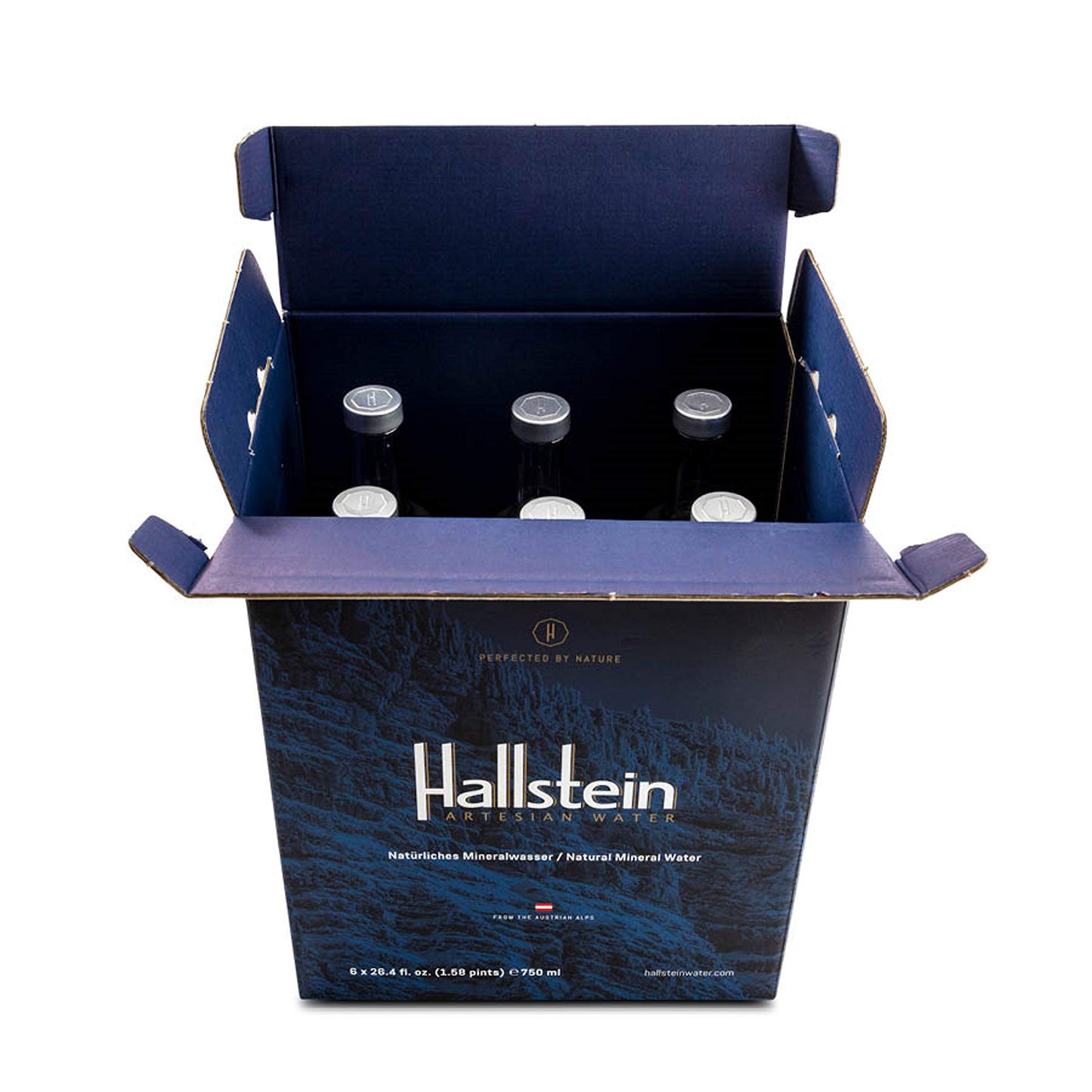 Hallstein Artesian Natural Alkaline Still Water - 25.4 fl oz (Pack of 6 Glass Bottles)