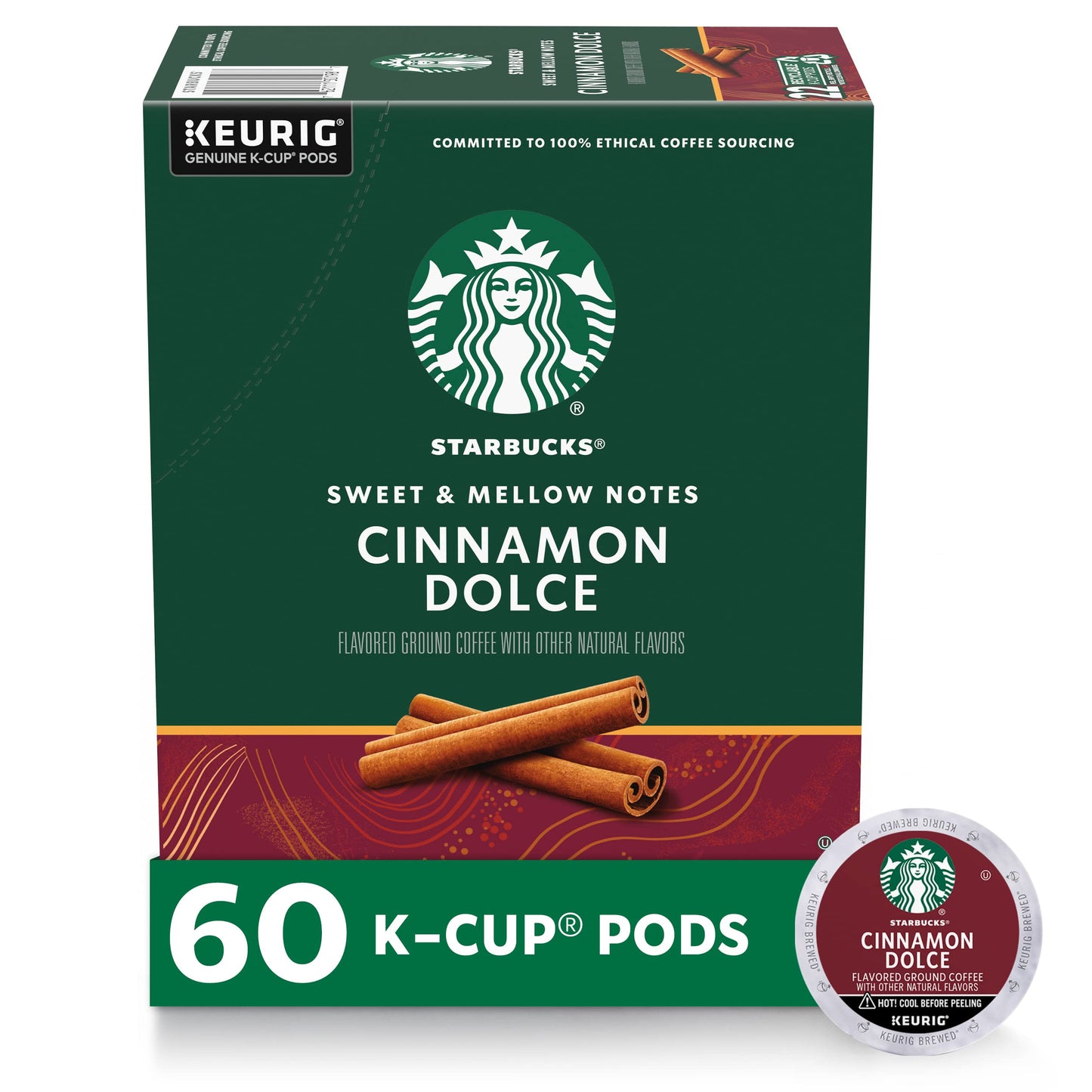 Starbucks K-Cup Coffee Pods, Cinnamon Dolce, 100% Arabica, 60 Pods (10 Count Pack of 6)
