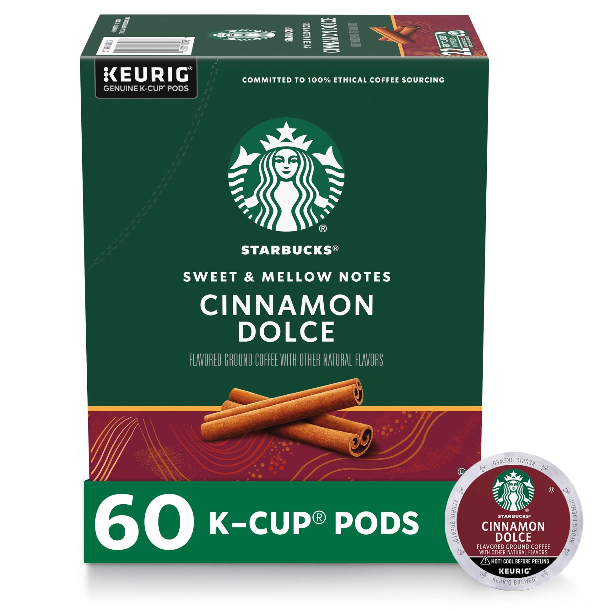 Starbucks K-Cup Coffee Pods, Cinnamon Dolce, 100% Arabica, 60 Pods (10 Count Pack of 6)