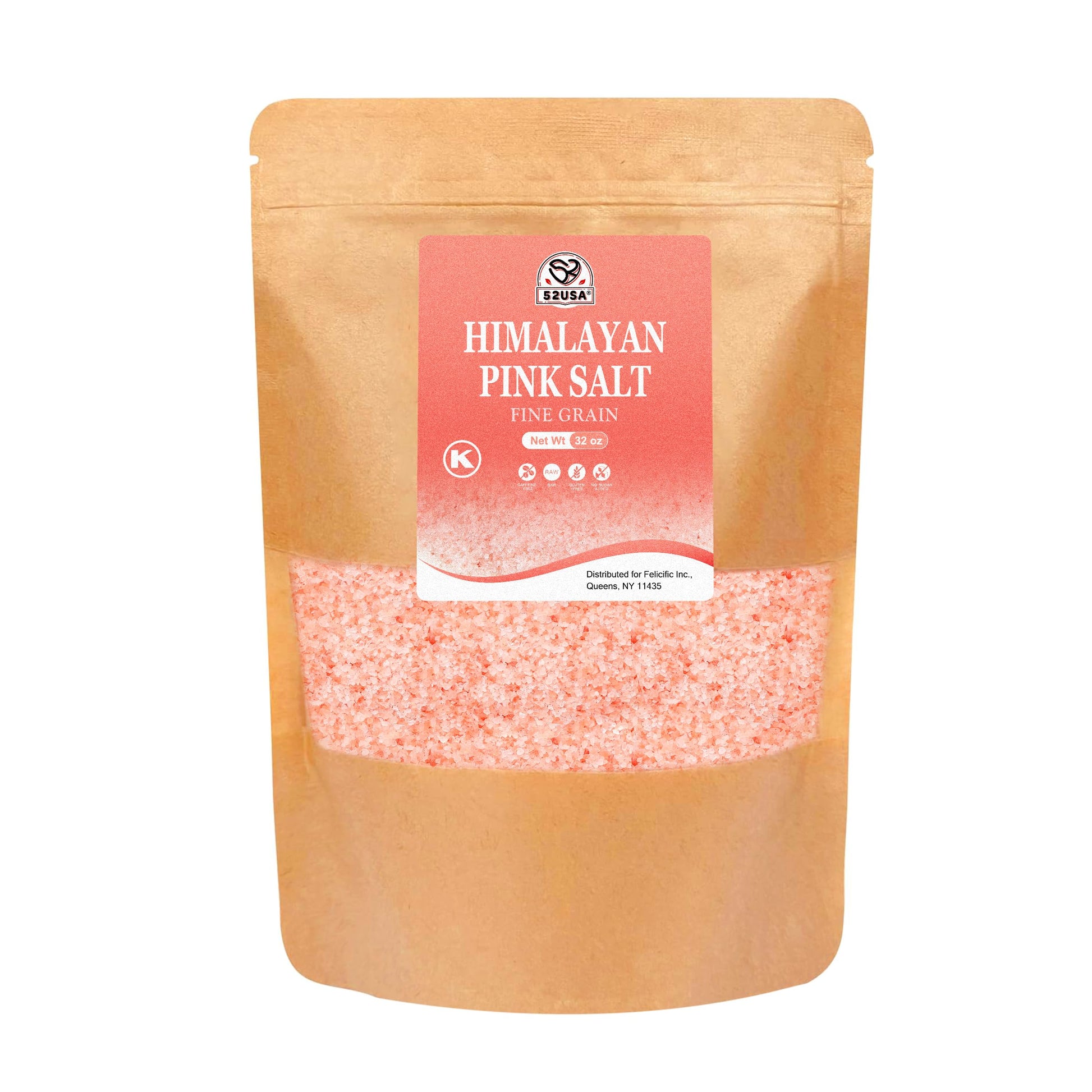 52Usa Himalayan Pink Salt, Fine Grain 2 Lbs, Pink Himalayan Sea Salt, Salt For Grinder Refill, Kosher