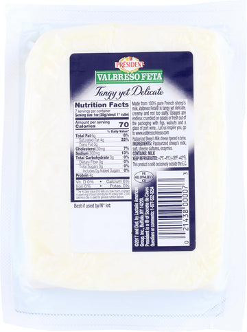 Valbreso, Feta Cheese, 7 oz