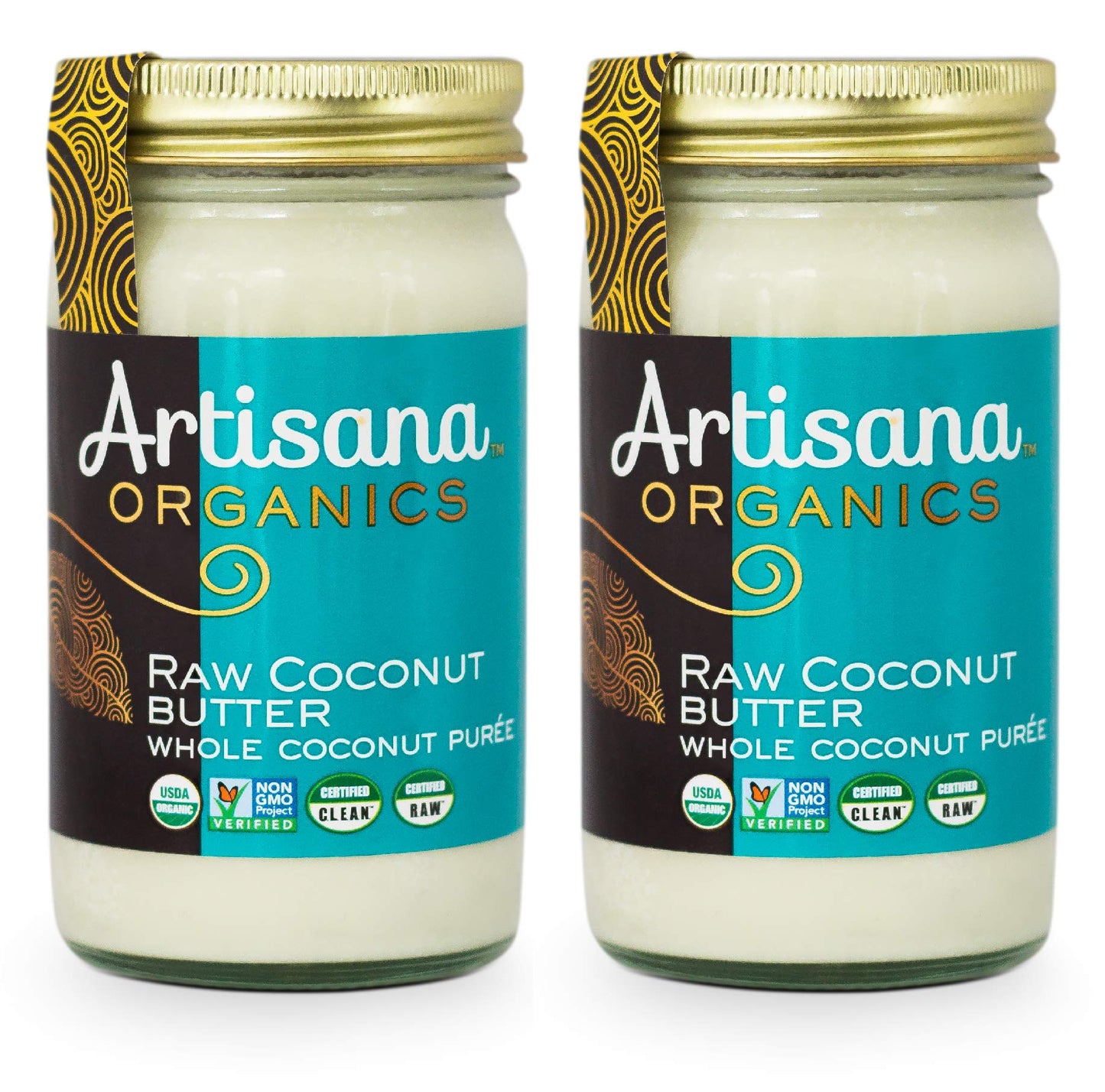 Artisana Organics Raw Coconut Butter, No Sugar Added, Vegan, 14 oz (Pack of 2)