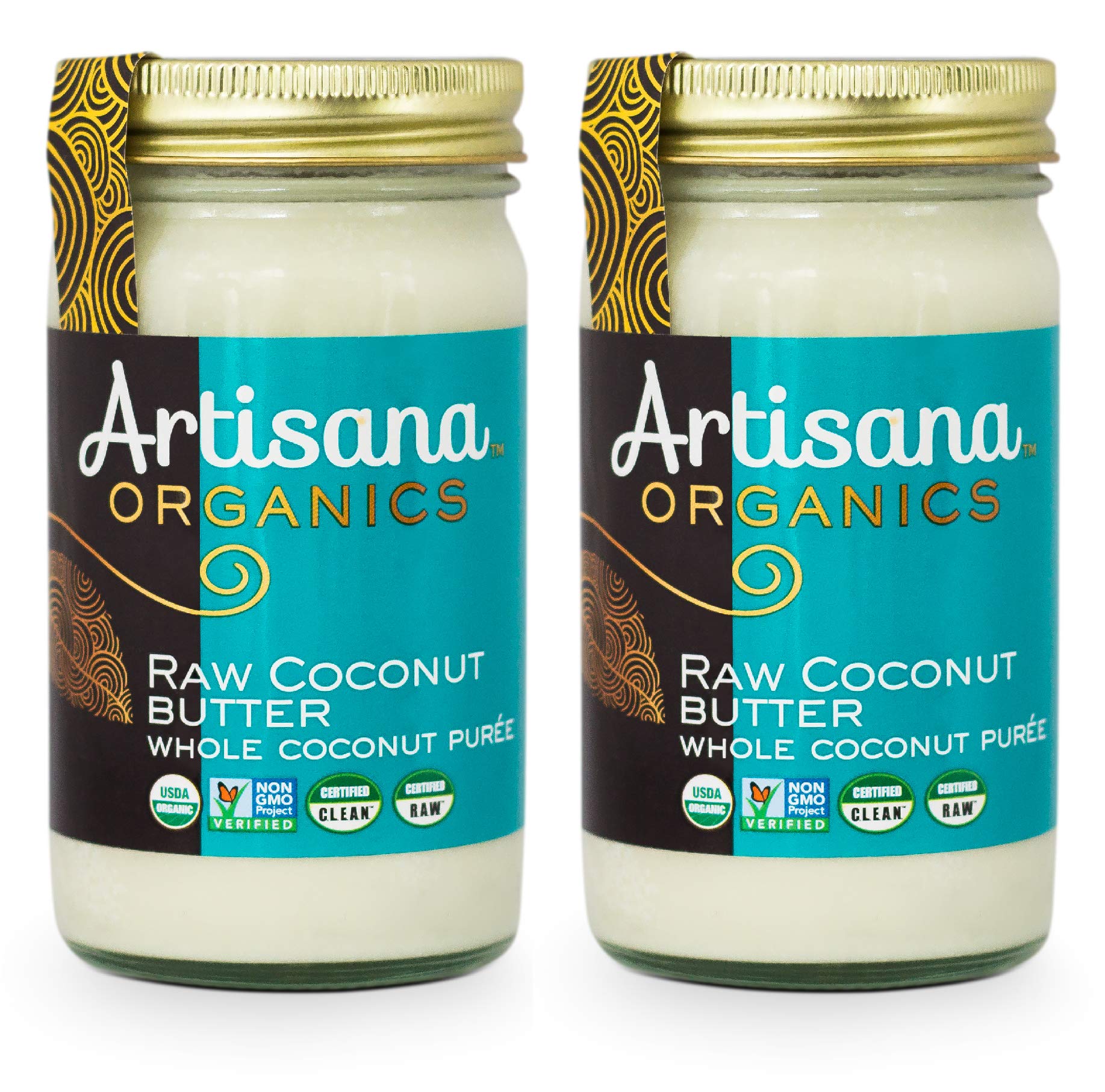 Artisana Organics Raw Coconut Butter, No Sugar Added, Vegan, 14 oz (Pack of 2)