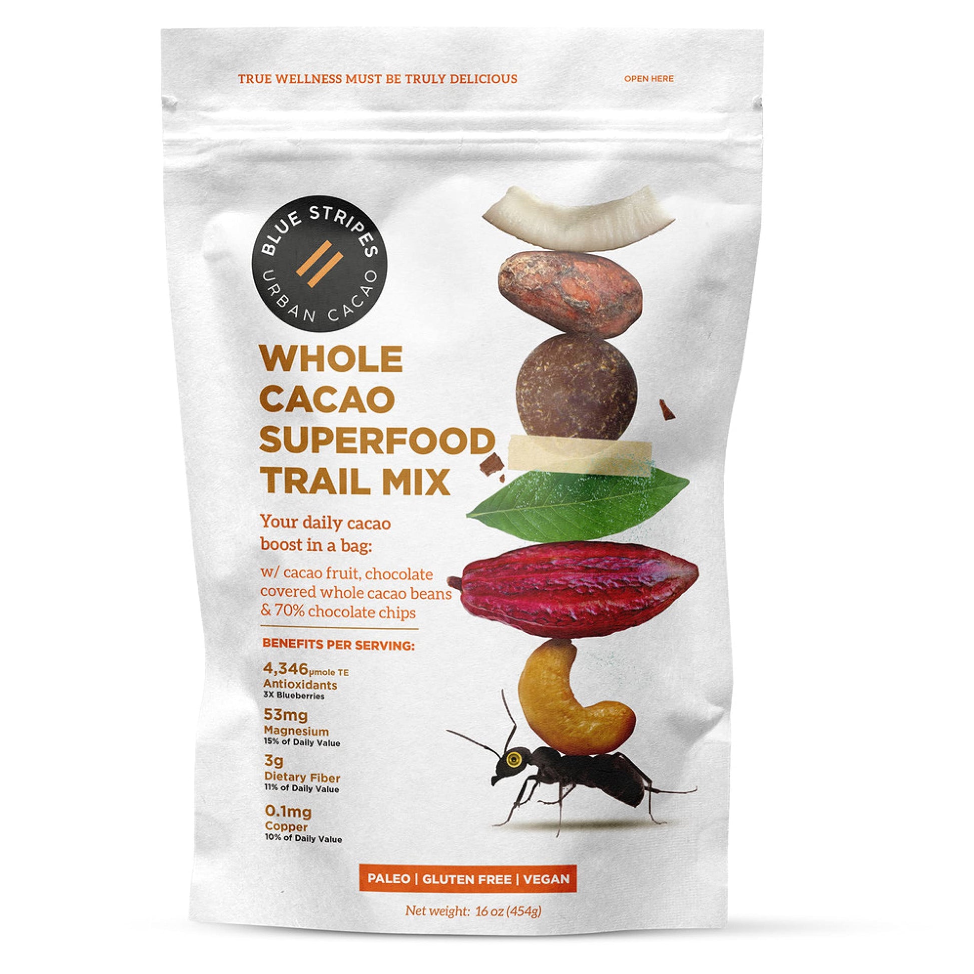 Blue Stripes Whole Cacao Trail Mix, 8 OZ