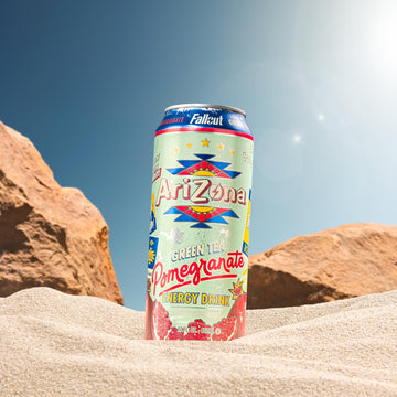 AriZona Pomegranate Green Tea - 12 Pack, 22 Fl Oz Cans, 234mg Natural Caffeine, Red, Model 1002665