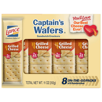 Lance Captain'S Wafers Crackers Grilled Cheese - 3 Boxes Of 8 Individual Packs