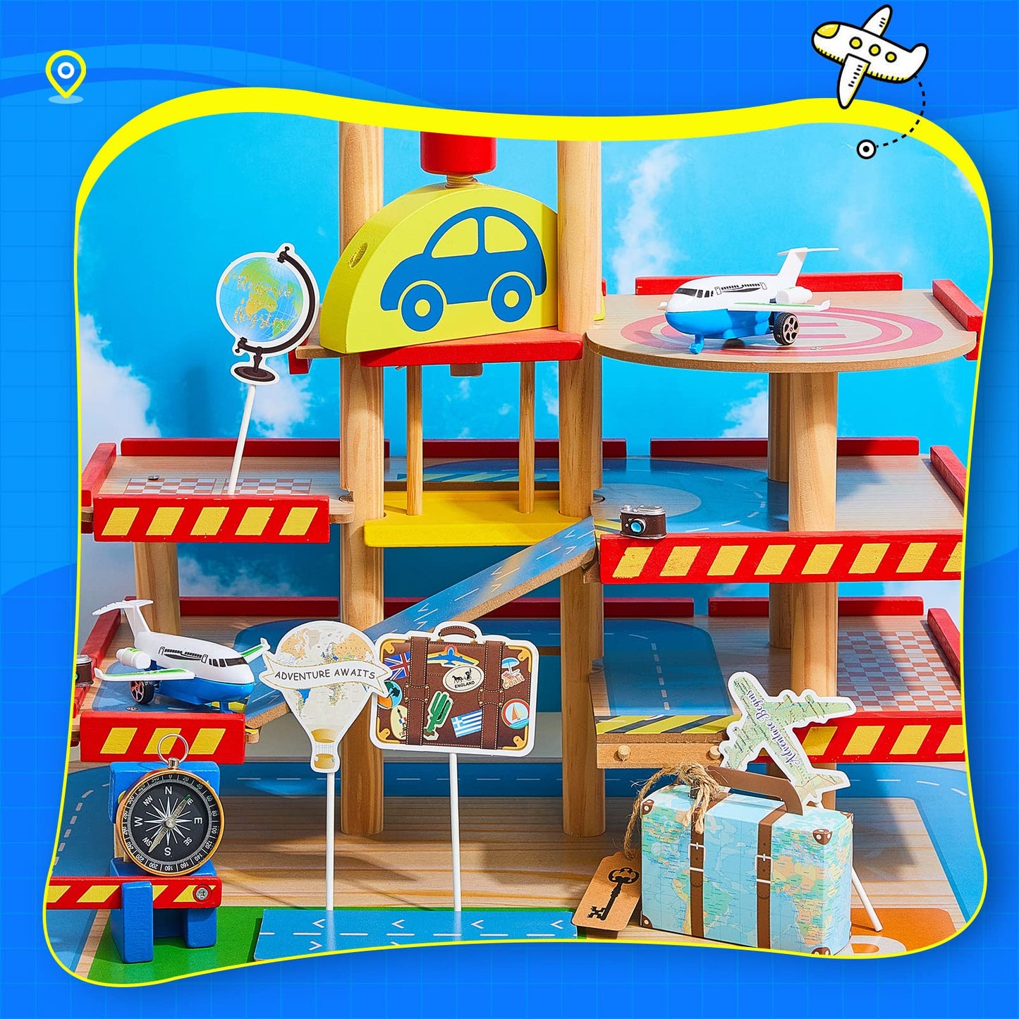 24 Pcs Travel Cake Topper Decorations Let The Adventure Begin Travel Theme Cupcake Toppers Mini Suitcase Airplane Cameras Miniat