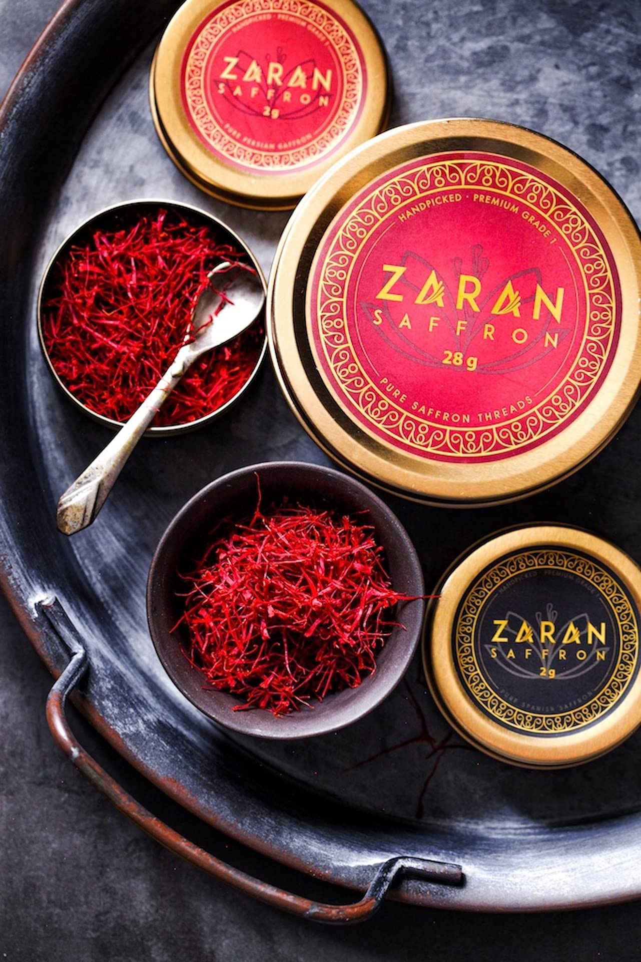Zaran Saffron, Superior Saffron Threads (Super Negin) Enhanced Grade Saffron Spice For Paella, Risotto, Teas, And All Culinary Uses (28 Grams)