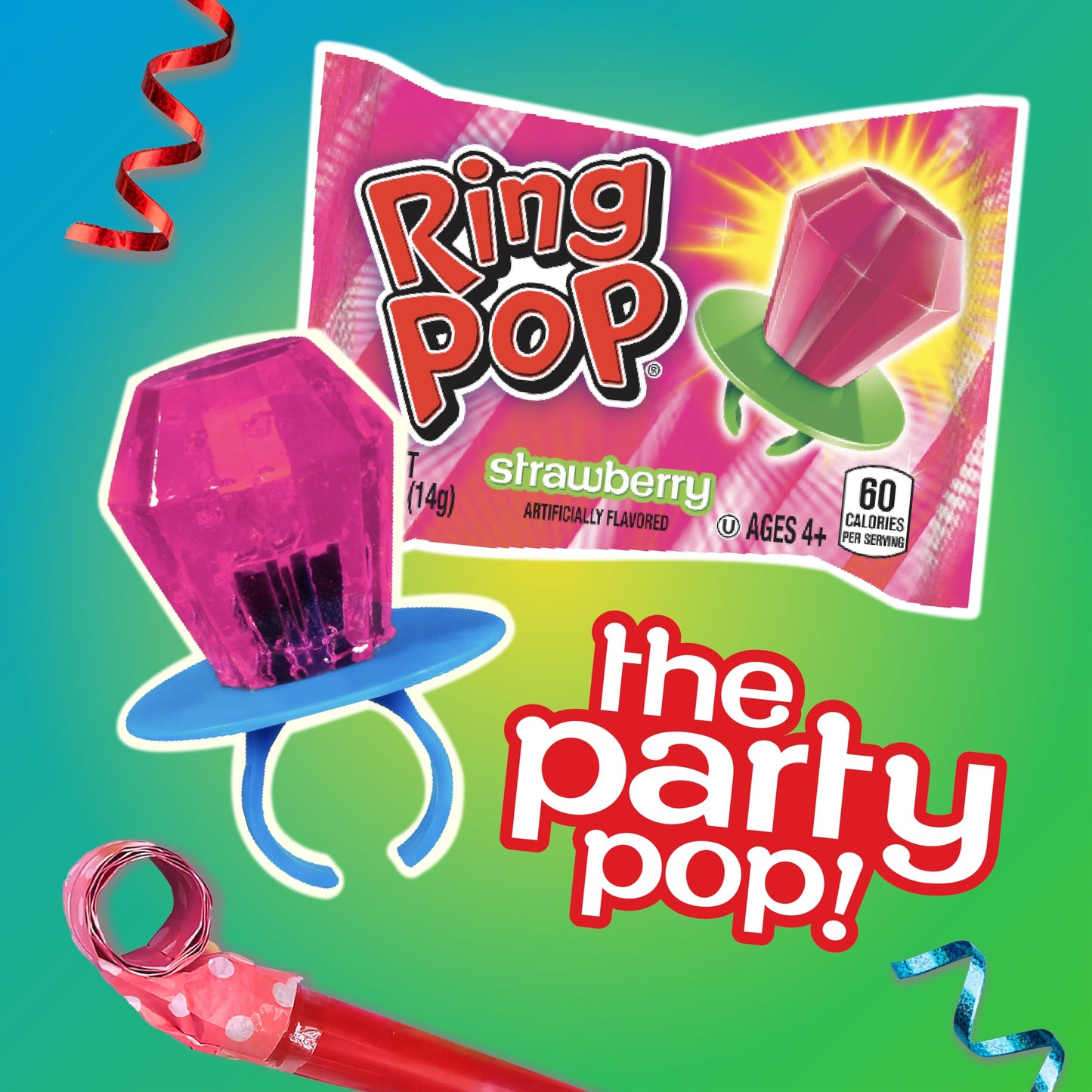 Ring Pop Individually Wrapped Bulk Variety Party Pack Lollipop Suckers W/ Assorted Flavor, 3Count (Pack Of 12) - Fun Candy for B