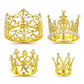 4 Pcs Crown Cake Topper, Gold Mini Crown Flower Arrangements Bouquet, Crystal Pearl Vintage Tiara Small Baby Princess Crown For