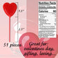 Red Heart Strawberry Lollipops - 51 Count (17.63 Oz) - Individually Wrapped Valentines Day Candy - Made In Brazil