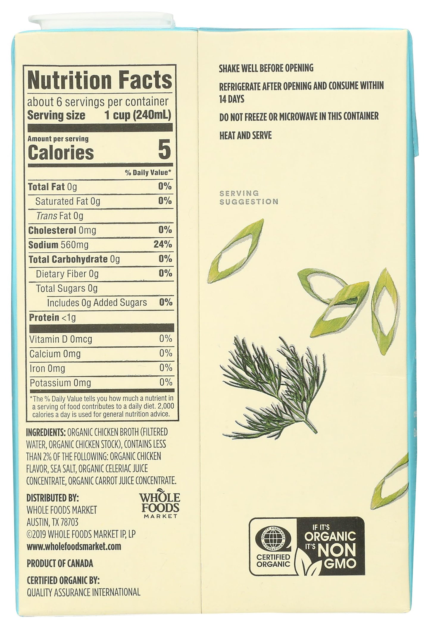 365 by Whole Foods Market, Organic Chicken Broth, 48 Fl Oz