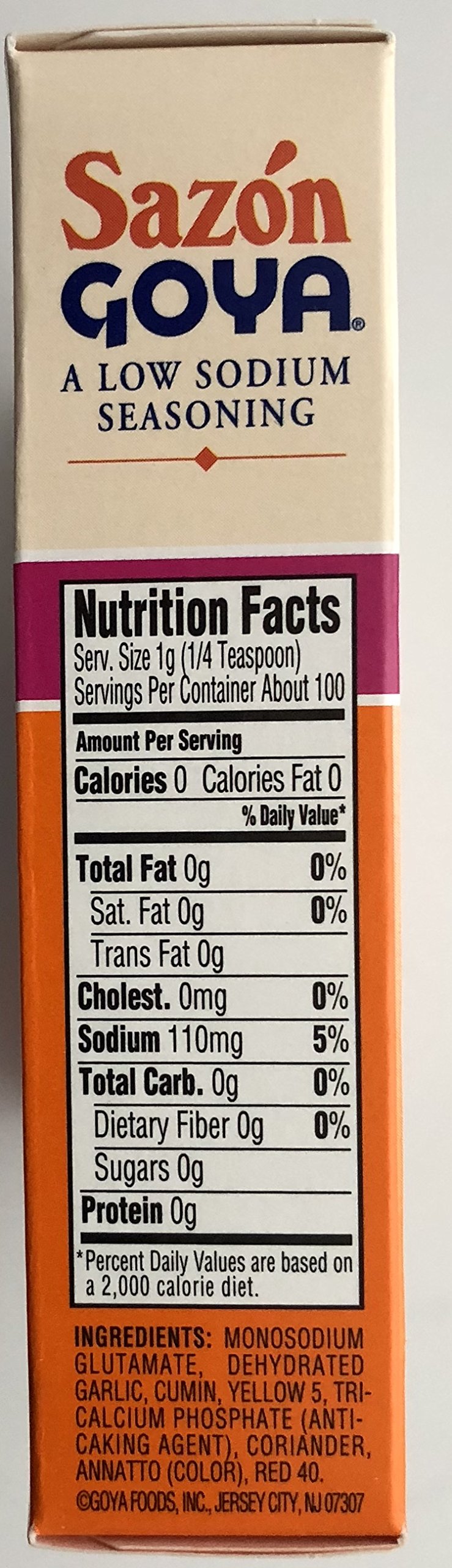 Goya Foods Saz  n Seasoning with Coriander & Annatto, No Salt Added, 3.52 Ounce (Pack of 18)