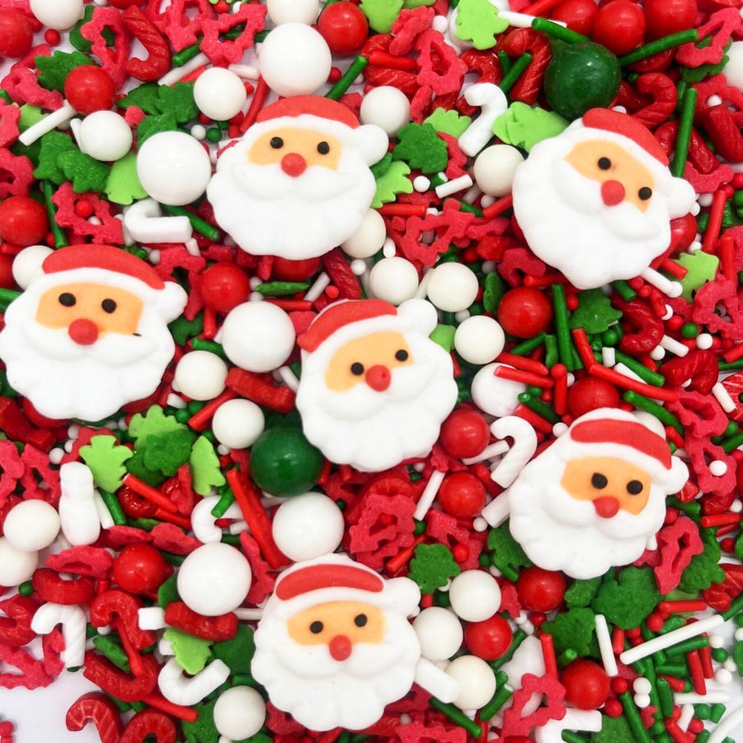 Santa Claus Sprinkles 7oz Candy Sugar Sprinkle Red and Green Sprinkles Cake Decorations Cupcake Toppers Cookie Decorating Ice Cr