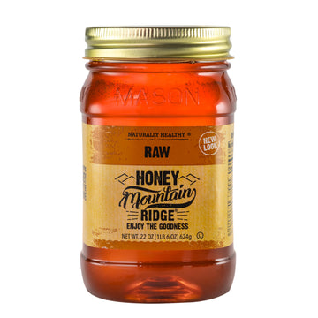 Mountain Ridge Honey, Naturally Healthy 100% Pure Raw Honey, 22 Ounces