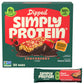 Simply Protein - Chocoberry Dipped Bars  20 Count - Plant Based Protein Snack Bars - Snacks for Kids - 6g Protein  3g Sugar  & 100 Calories - Vegan  Gluten Free  Non GMO  & Kosher - 4 Boxes