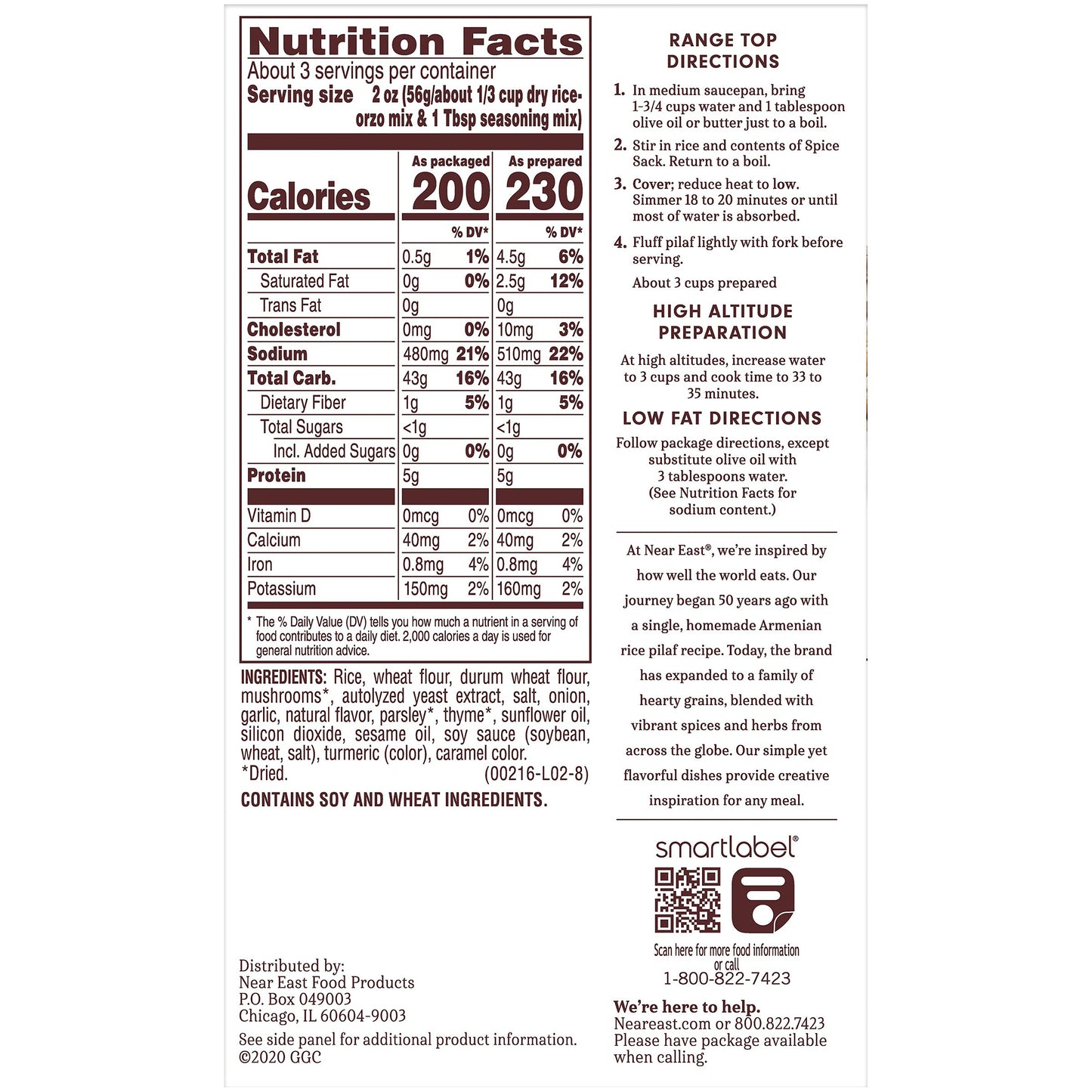 Near East Wild Mushroom And Herb Pilaf 6.3 oz