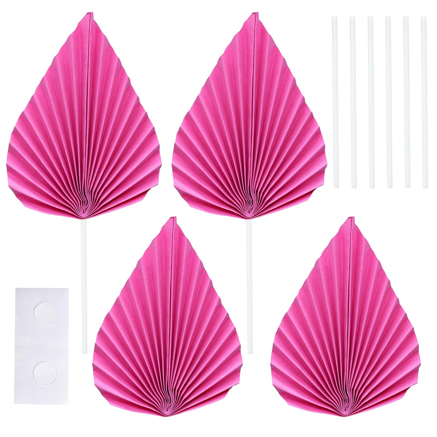 Gyufise 6Pcs Paper Palm Fan Cake Topper Palm Spear Leaves Fan Cake Pick Decoration For Diy Craft Project Home Made Wedding Brida