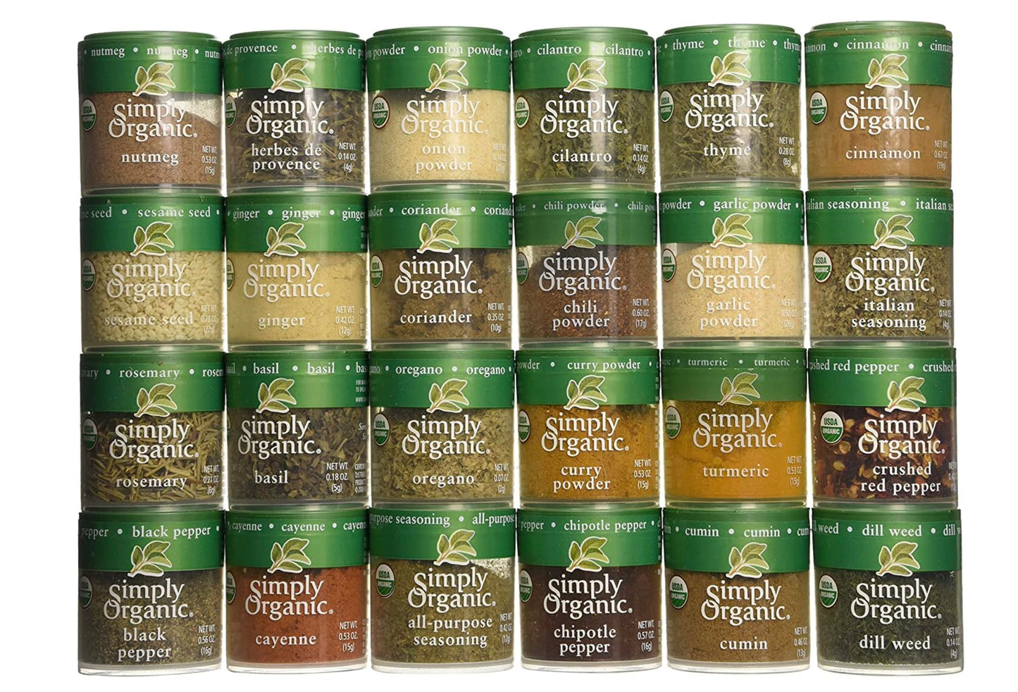 Generic Simply Organic Spice Gift Set, 24 Spices, 0.01 Ounce Each, Model UD-TTOF-IWYQ
