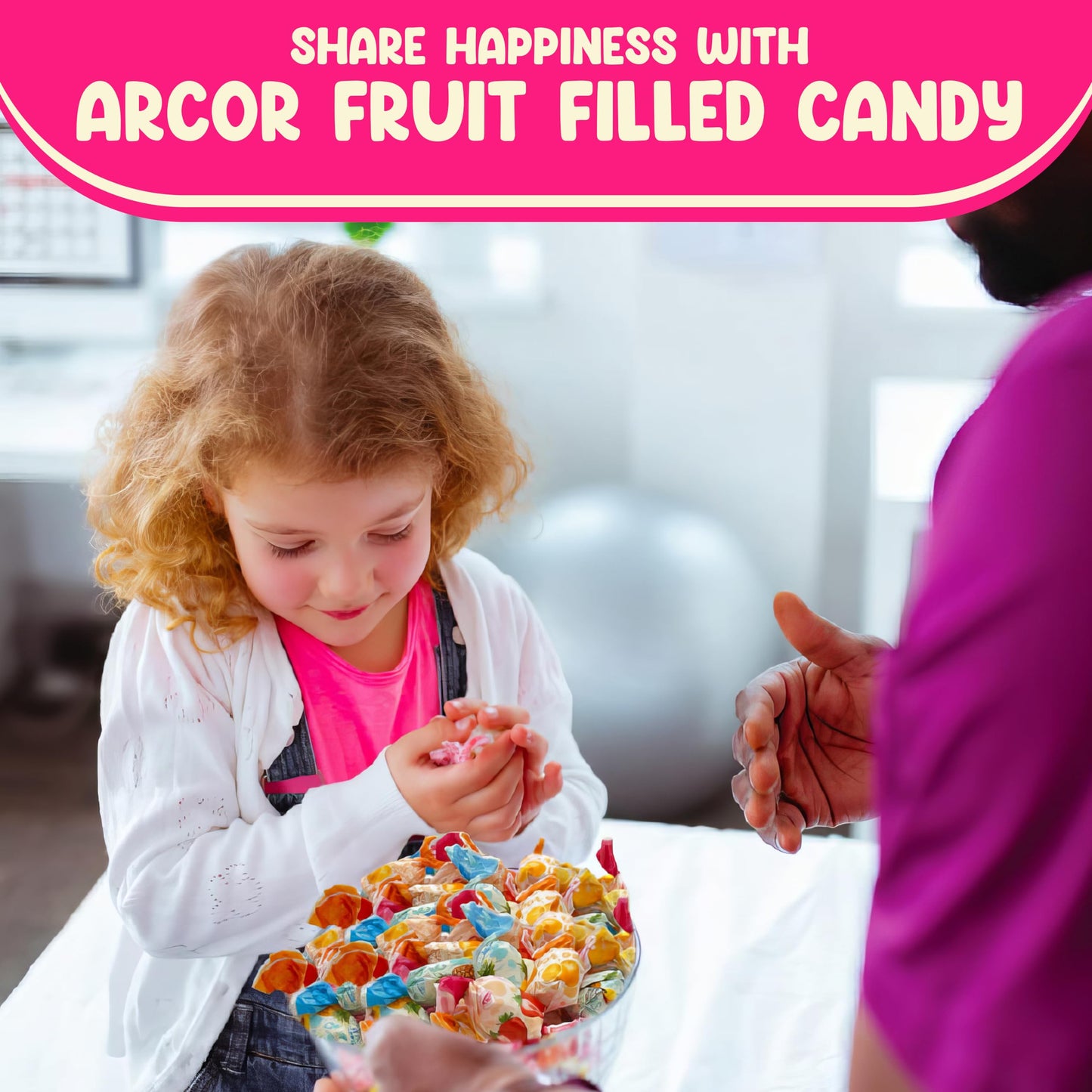Arcor Fruit Filled Candy - Hard Bulk Candy - 2 Pounds Approx 130 - Candy Variety Pack With Fruit Filled Candy - Hard Candy Soft