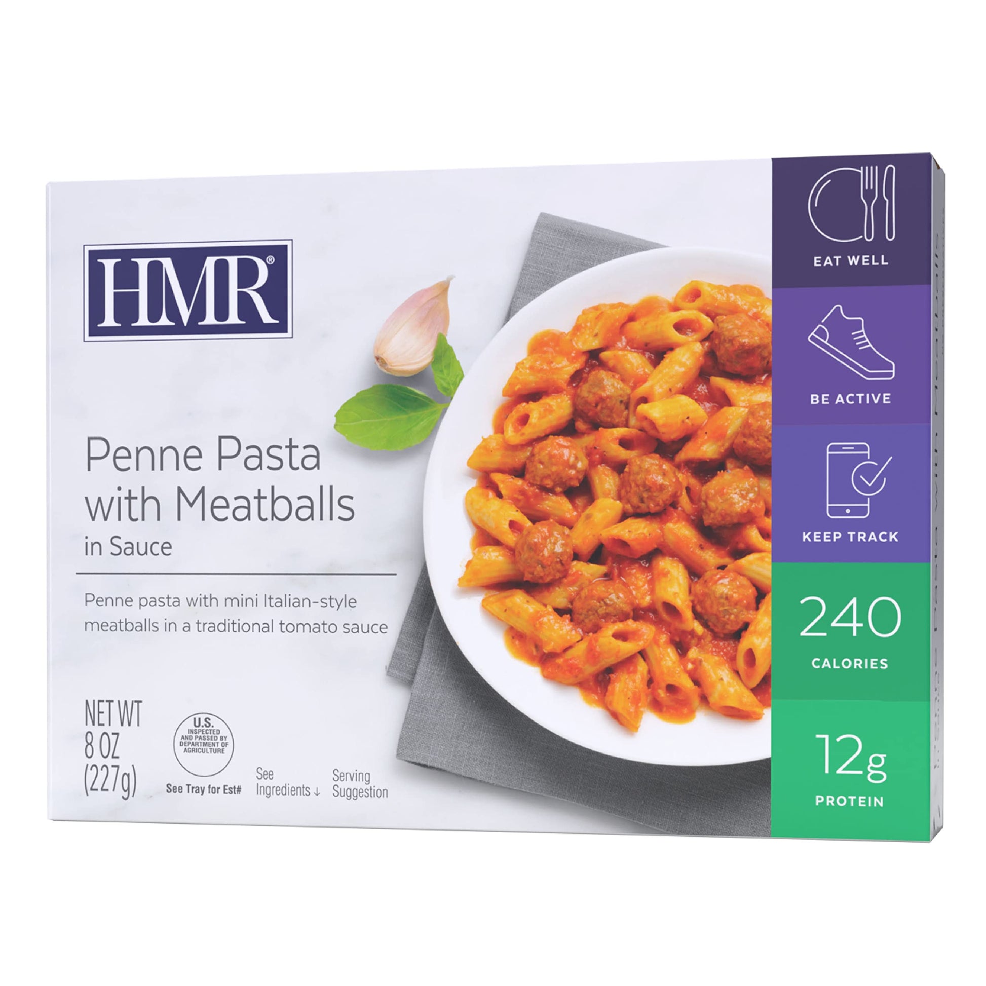 HMR Penne Pasta with Meatballs Entr  e | Pre-packaged Lunch or Dinner to Support Healthy Eating | Ready to Eat | 12g of Protein 