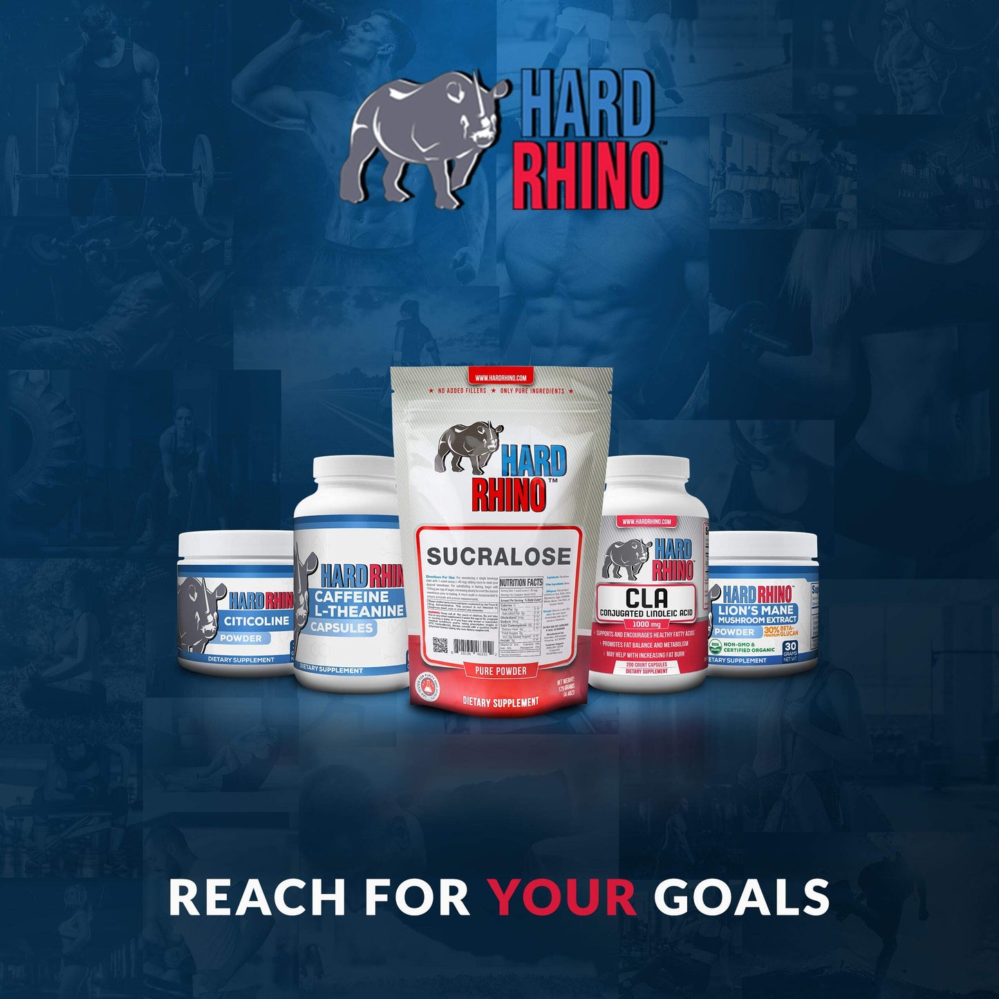 Hard Rhino Sucralose Powder - Zero Calorie Sweetener & Keto Sugar Substitute - 125 Grams (4.4 oz)