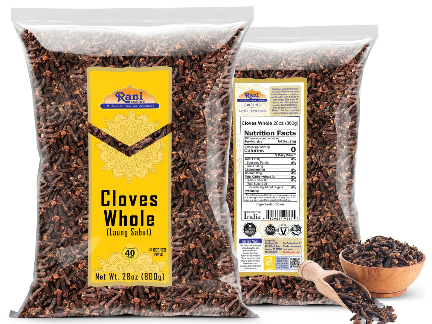 Rani Cloves Whole (Laung) 28Oz (800G) Great For Food, Tea, Pomander Balls And Potpourri, Hand Selected, Spice ~ All Natural | Non-Gmo | Kosher | Vegan | Gluten Friendly | Indian Origin