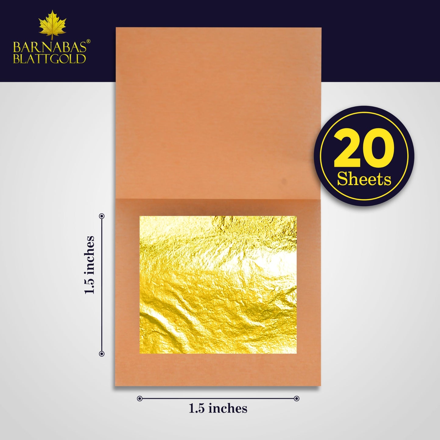 Barnabas Blattgold Edible Gold Leaf 24K - Cake Decorations, Loose Gold Leaf Sheets For Cupcakes - 1.5 Inches, Interleaf Of 20