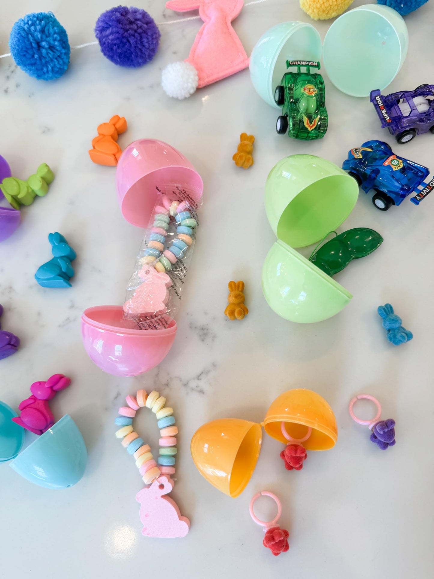 Fun Express Easter Candy Stretchable Bunny Bracelets - 12 Pieces - Great For Easter Egg Hunts And Other Easter And Spring Celebr
