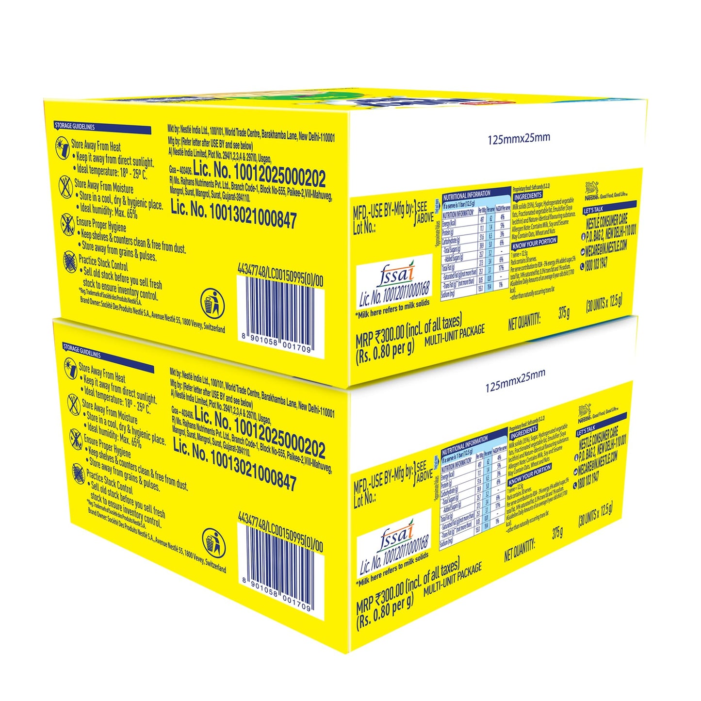 Milkybar Creamy White Chocolate Tablet Bar, 60 Units X 12.5Gm Each - 750Gm, Box (Product Weight May Vary Upwards)