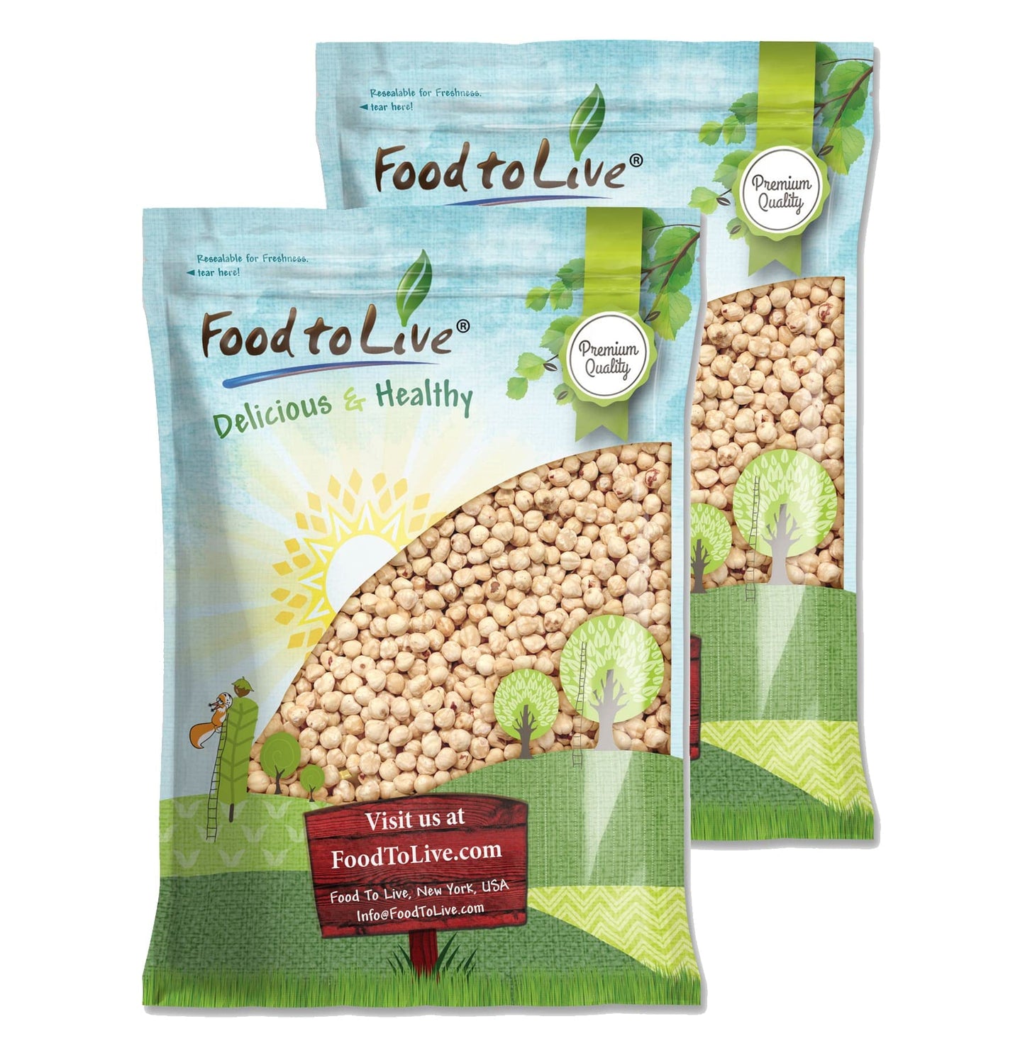Food to Live Blanched Hazelnuts, 16 Pounds Raw Whole Filberts, No Skin, Unsalted, Unroasted Nuts, Vegan, Kosher. Keto. Good Sour