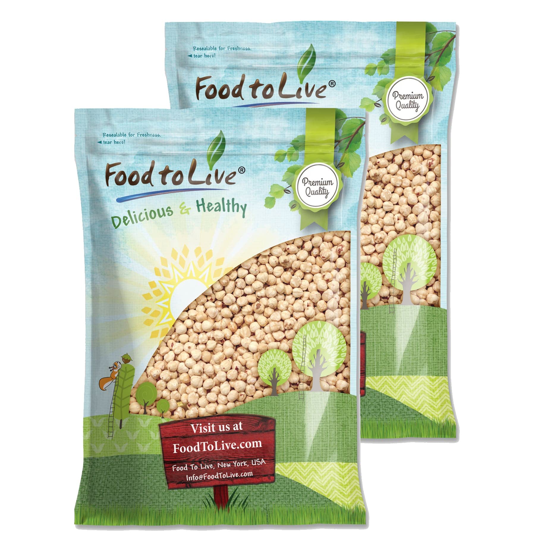 Food to Live Blanched Hazelnuts, 16 Pounds Raw Whole Filberts, No Skin, Unsalted, Unroasted Nuts, Vegan, Kosher. Keto. Good Sour