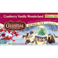 Celestial Seasonings Herbal Tea, Cranberry Vanilla Wonderland, 18 Count (Pack of 6), Natural Flavor