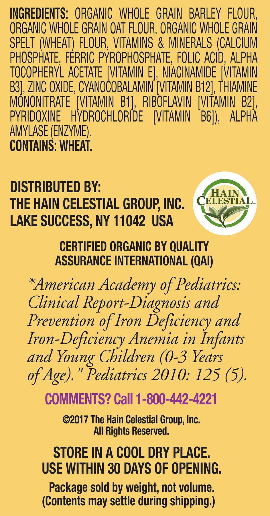 Earth'S Best Organic Infant Cereal, Whole Multi-Grain Cereal, 8 Oz