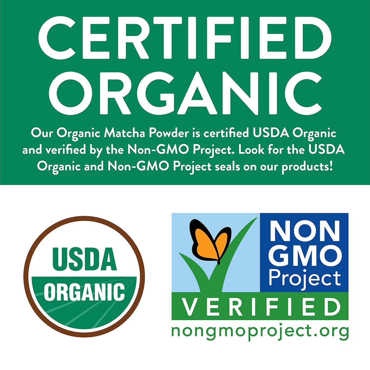 FGO Organic Matcha Green Tea Powder, Japanese Culinary Grade, Resealable Bag, 16oz, Packaging May Vary (Pack of 1)